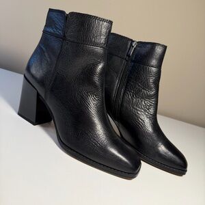 Franco Sarto “Generous” Women’s 9.5 Black Genuine Leather Ankle Boots Booties